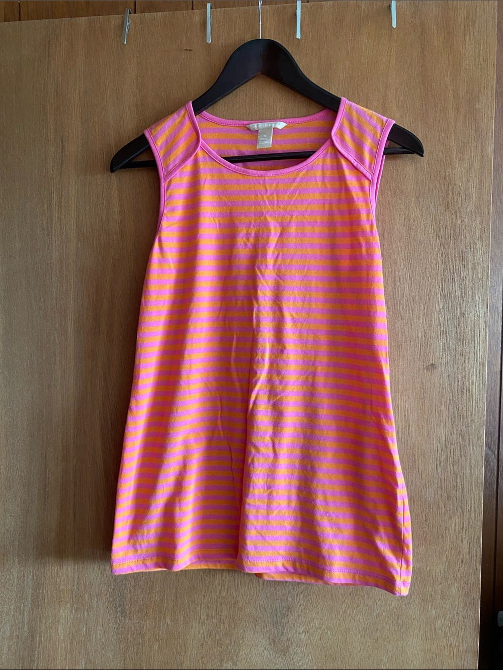 Banana Republic Pink and Orange Striped Tank Top